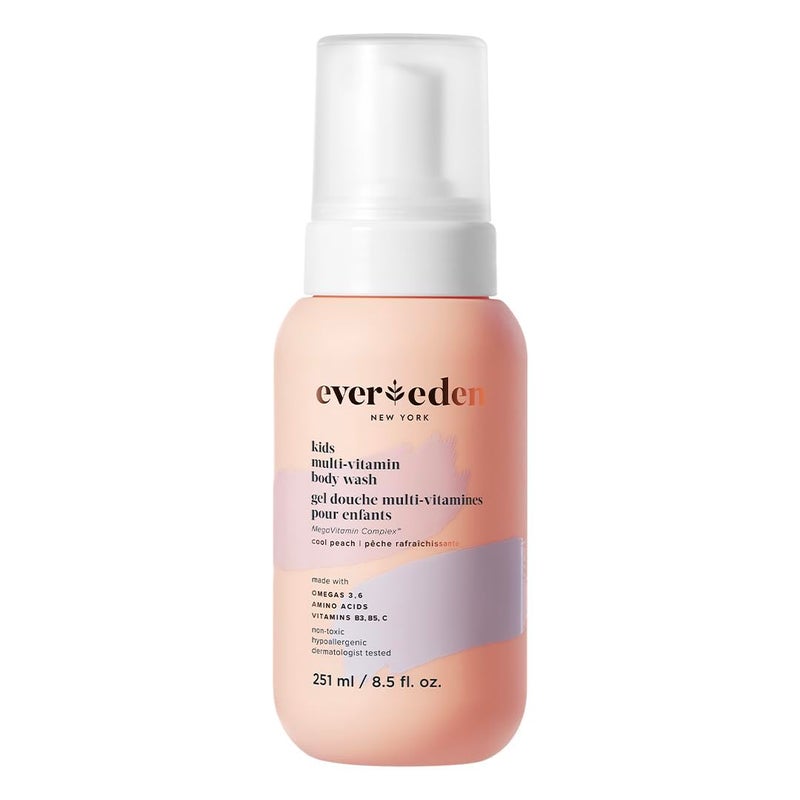Evereden MultiVitamin Kids Body Wash Cool Peach Gentle Body Wash Sensitive Skin Nourishment  Hydration Formula  Clean NonToxic for Kids  85 fl oz